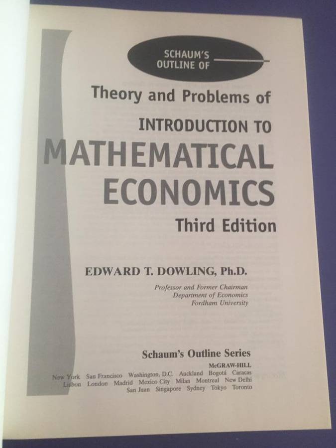 University Textbook: Introduction to Mathematical Economics
