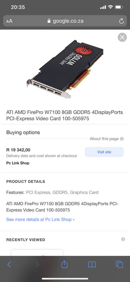 AMD W7100 8GB Graphics card *Mining Gem*