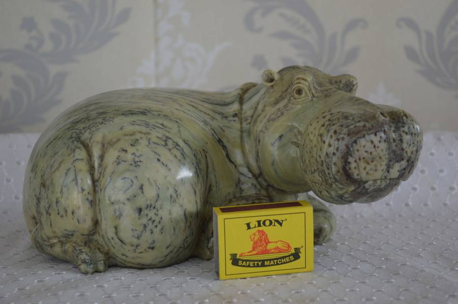 Soap Stone Jadeite Sculpture of a Hippopotamus 1970`s