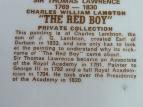 EDWARDIAN THE RED BOY COLLECTABLE PLATE 20.5 CM AND GOLD RIM