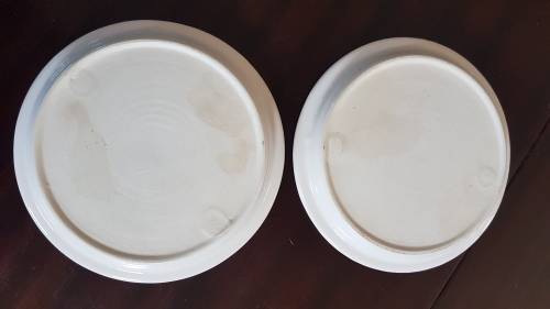 pottery type shallow bowls x 2 very nice bird pics