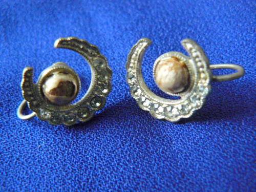 VINTAGE MARCASITE EARRINGS SREW IN