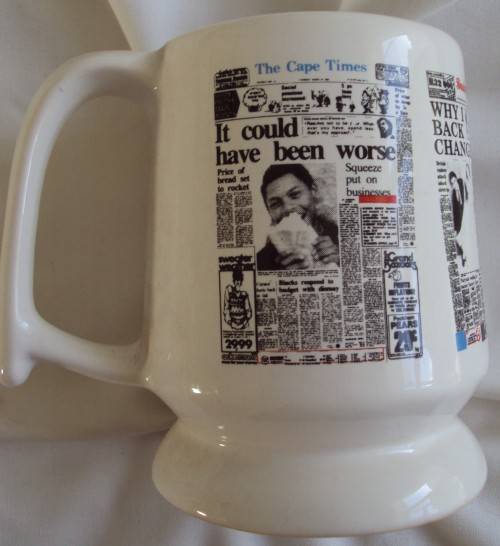 Crescentware Newspaper Tankard