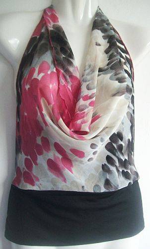 Halter Neck Chiffon Top. Size 32/34