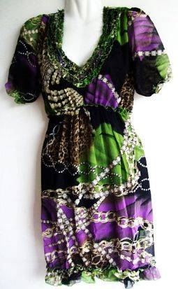 Floral Chiffon Dress. Size 32/34