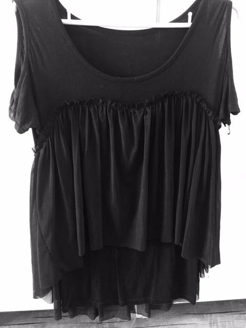 Ladies Beautiful Unique Stylish Sexy Hot Sapphire  Black Gauze Mixed Round Collar Top/Dress