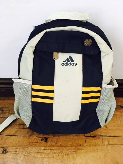 Women Adidas Three Stripes Unisex Grey Orange Lifestyle Sport Training School Backpack Bag