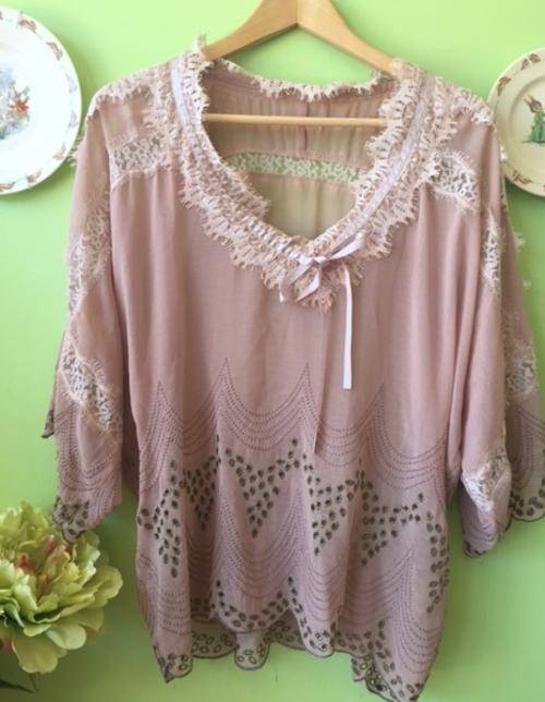 Amazing Stunning Creamy Pink Tops/Beach Style Dress With Hollow Lace