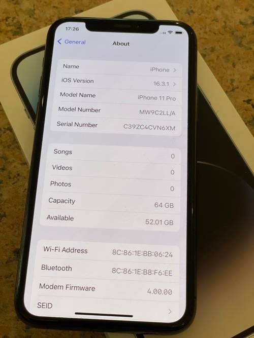 iPhone 11 Pro - 64GB - Midnight Green - Certified Preowned ~FREE Shipping ~FREE Screen Protector