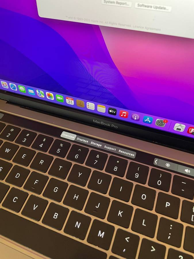 Macbook Pro 13-inch Retina Display - Intel Core i5 - 16GB RAM - 512GB SSD - Touchbar and Touch ID