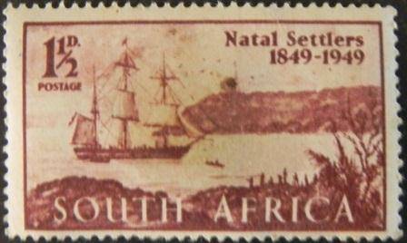 UNUSED 1 1/2 d NATAL SETTLERS 1849-1949