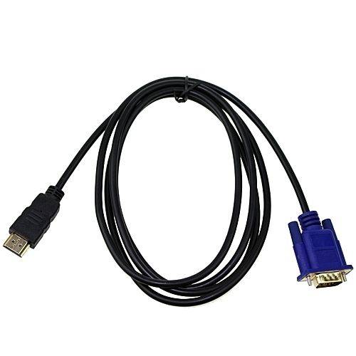 HDMI GOLD MALE TO VGA HD-15 MALE Cable 6FT 1.8M 1080P Blue HDMI-VGA M-M