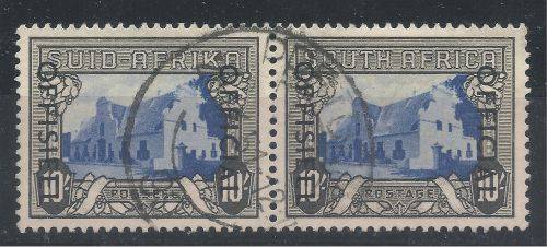 South Africa 1950-54 10s Official pair fine used. SACC 49 CV R4500