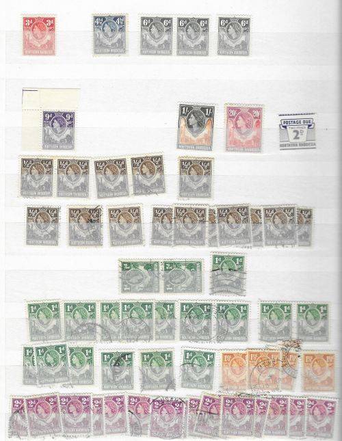 Northern Rhodesia KG VI & QE II Definitives etc. HM/USED in stock book.
