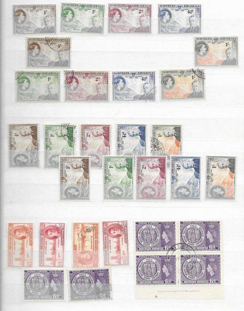 Northern Rhodesia KG VI & QE II Definitives etc. HM/USED in stock book.