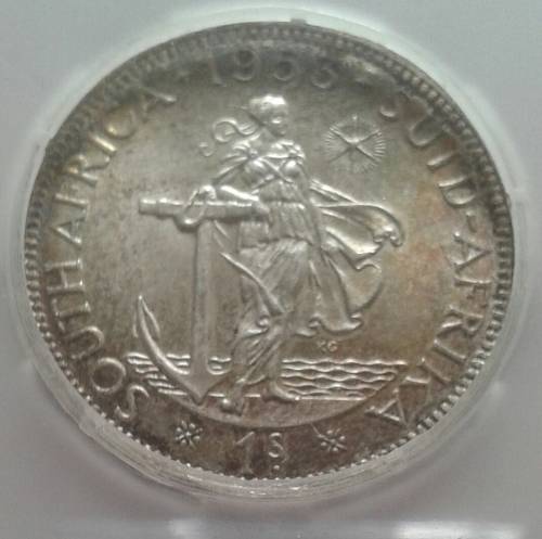 1953 1 Shilling SANGS Graded MS63