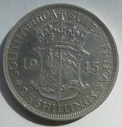 1945 21/2 Shillings.Nice condition.Mintage of only 183406