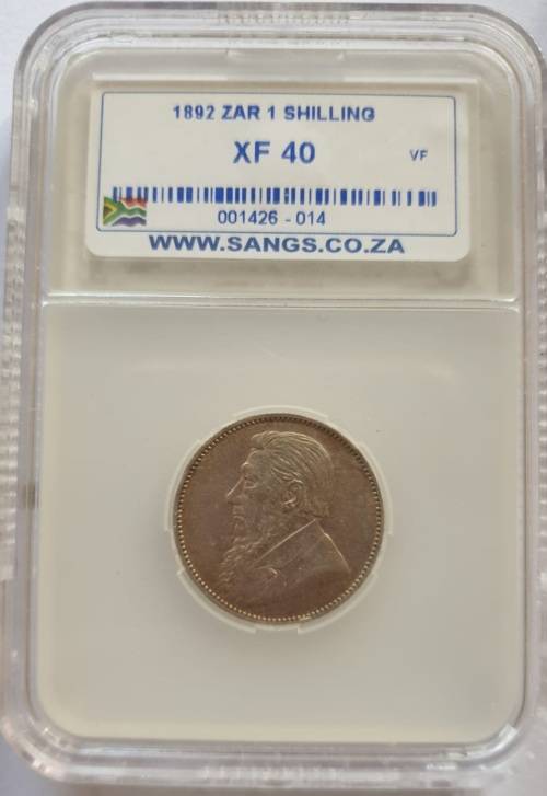 WOW.1892 1 SHILLING SANGS GRADED XF40