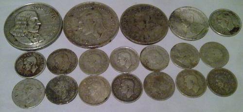 80 % Silver Lot of SA Union Coins - R1 start - 66,5 grams