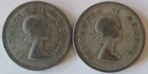 2 1958 SAU 2 Shillings 50% silver