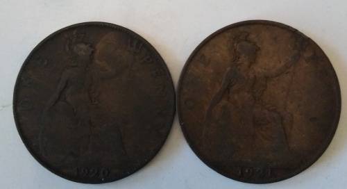 1920 and 1921 1 Penny