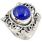 925 STERLING SILVER NATURAL AFGHANI BLUE LAZULI LAPIS RING JEWELRY SIZE 7