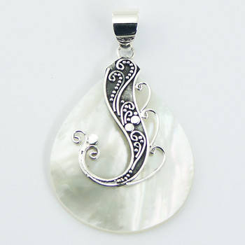 Exquisite Solid Silver and Mother of Pearl pendant...