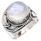 Gorgeous Solid Silver and Moonstone size 9 ring