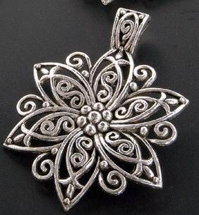 Tibetan silver Flower pendant...