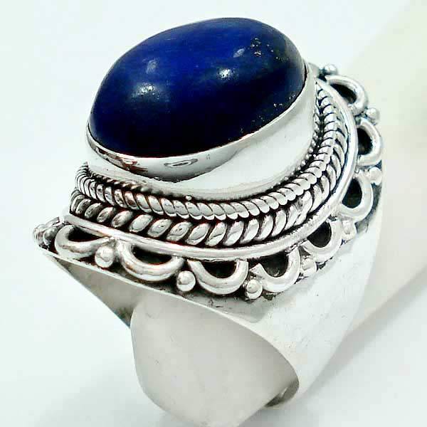 Exquisite 925 Sterling Silver & Lapis Lazuli Ring...