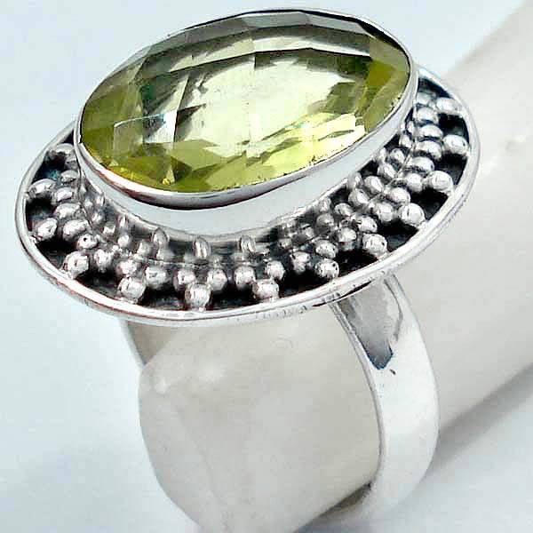 Exquisite 925 Sterling Silver & Lemon Topaz Ring...