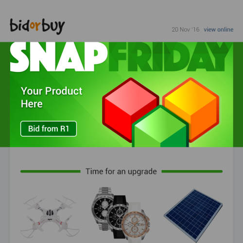 bidorbuy is auctioning Advertising Space in our Snap Friday newsletter!