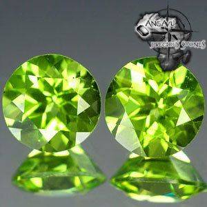 MATCHING NATURAL GREEN ROUND PAIR 3.00 TCW PERIDOT GEMS