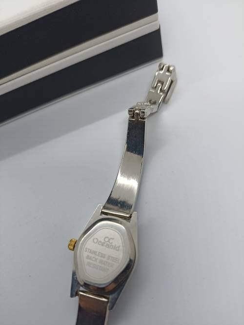 Watch Ladies  2-tone strap (silver and gold) with blue face
