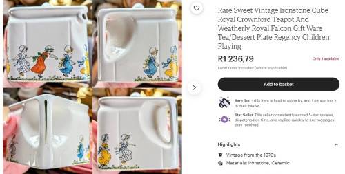 VERY RARE VINTAGE : MID-CENTURY Cube Square Teapot