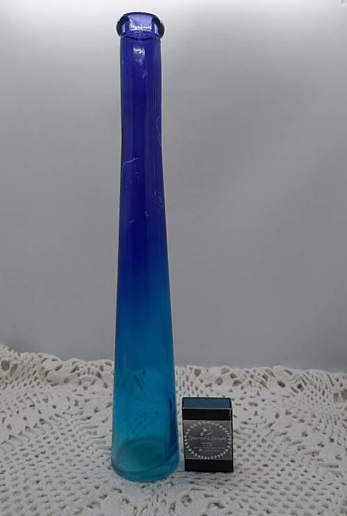 Glass Vases (1 Tall + 1 Short) : Royal Blue and Turquois
