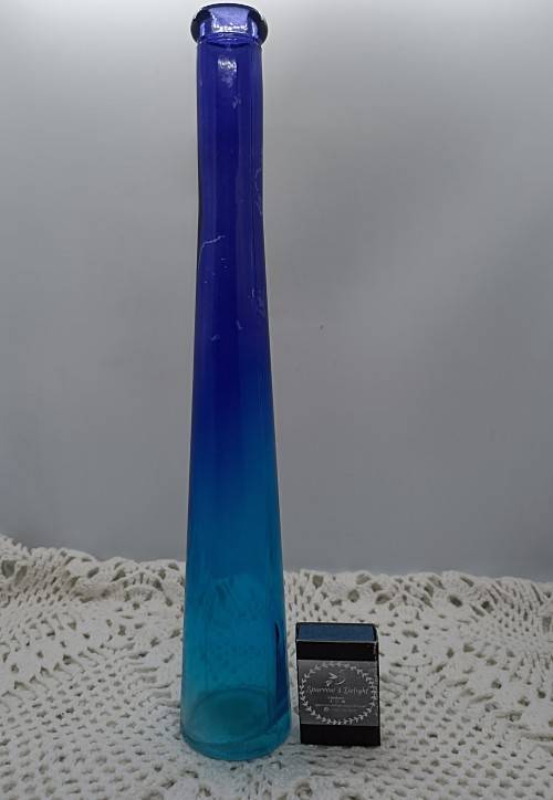 Glass Vases (1 Tall + 1 Short) : Royal Blue and Turquois