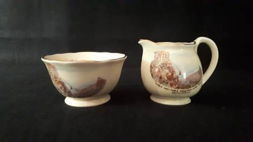 Table mountain Cable way Milk Jug and sugar Bowl - Crown Devon