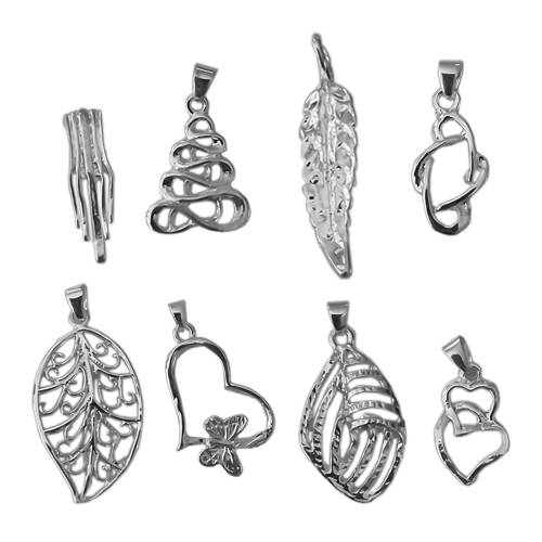 8Pcs Small 925 Silver Cladded Necklace Pendants (Pendants Only)