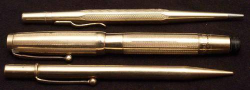 Gold Swan Pen (with 14 ct gold nib) & Pencil + Extra Pencil