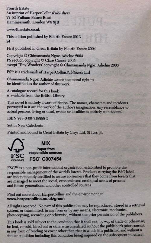 Purple Hibiscus by Chimamanda Ngozi Adichie