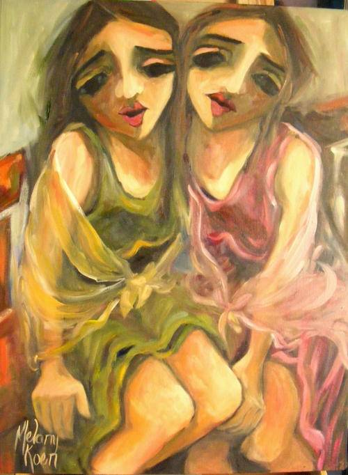 Stepping Out! 600x800x44 mm Can be hung as is!  Melany KOen