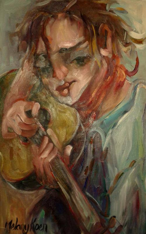 My Mandolin & My Red Scarf! 380x664 mm Melany Koen