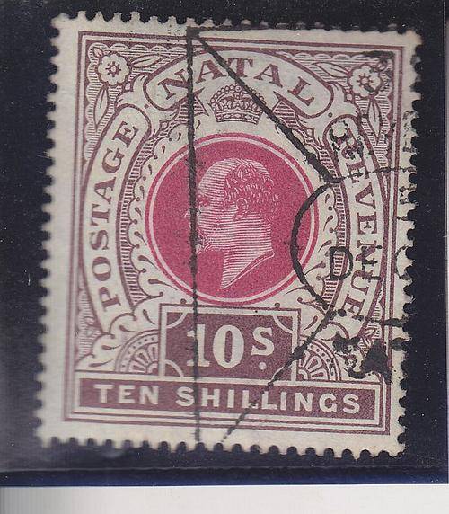 1902-03 ++ KE VII ++ 10s DEEP ROSE & CHOCOLATE ++ FISCALLY USED ++ SACC 123