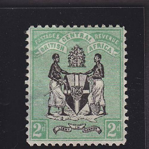 B.C.A. ++ 1895 ++ ARMS 2d BLACK & GREEN ++ MH (THIN - SEE BELOW) ++ SG 22