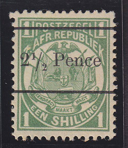 1893 ++ "2 1/2 PENCE" SURCHARGE IN BLACK ON 1s (12 1/2mm) ++ MNH ++ SACC 203