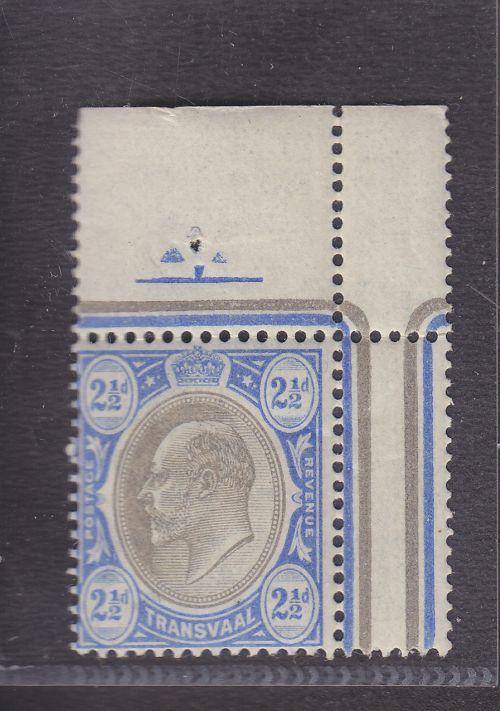 1902 ++ KE VII ++ 2 1/2d BLACK & BLUE (CROWN CA) ++ GUTTER MARG MNH - SEE SCANS BELOW ++ SACC 253