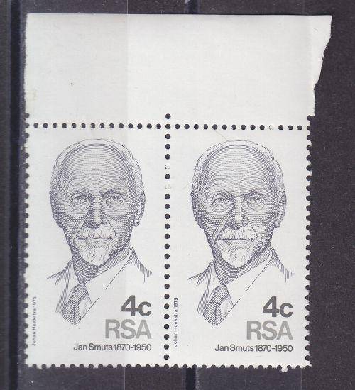 1975 ++ "105th ANNIV OF BIRTH OF JAN SMUTS" ++ MARG PAIR - MNH ++ SACC 383