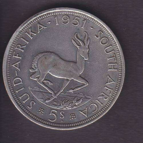 1951 ++ KG VI ++ SILVER 5s ++ VFU ++ SEE SCANS BELOW FOR GRADING