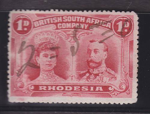1910 ++ "DOUBLE HEADS" ++ 1d CARMINE (PERF 15) ++ FISCALLY USED ++ SACC 170